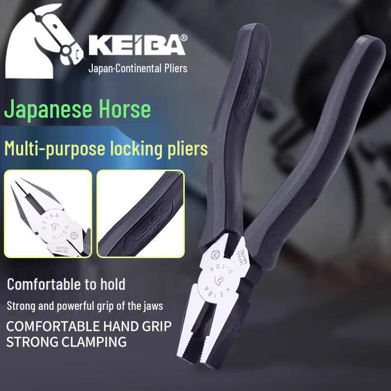 KEIBA Japanese Pliers SR/P-108/106/107/108, Flat Jaws, 6/7/8 Inch