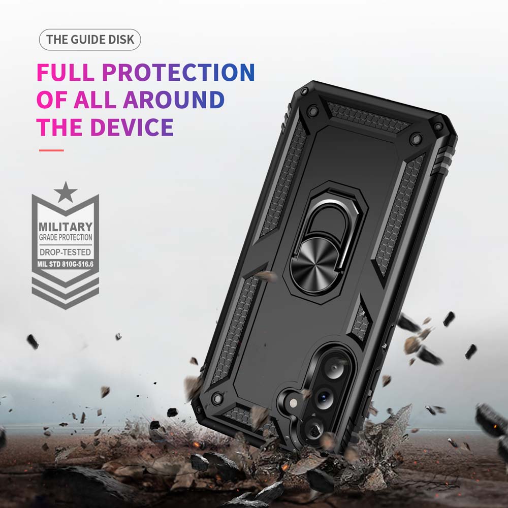High End Armor Car Magnetic Phone Case for Samsung Galaxy A57 A37 A27 A17 A07 A56 A36 A26 5G Metal Ring 360° Rotatable Bracket Shockproof Bumper Cover