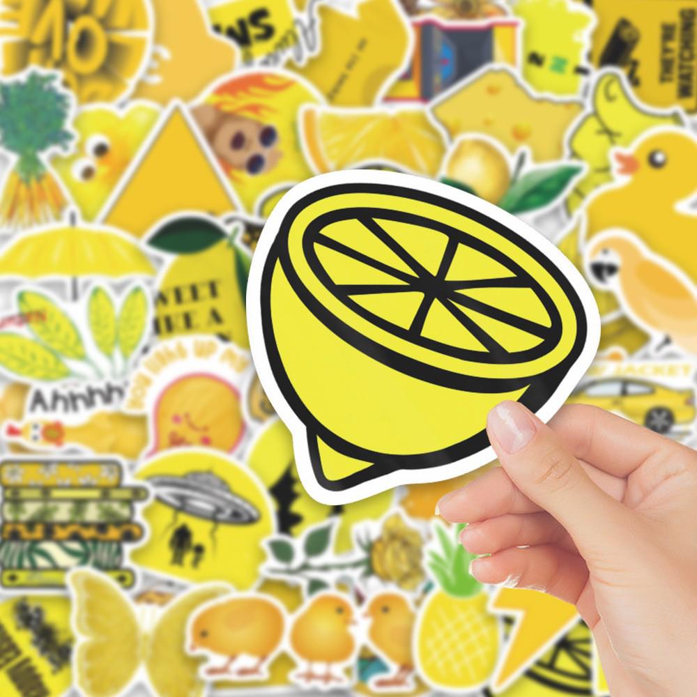 50-Pack Yellow Duck Pineapple Stickers for Suitcase & Notebook DIY Creative Graffiti Decals