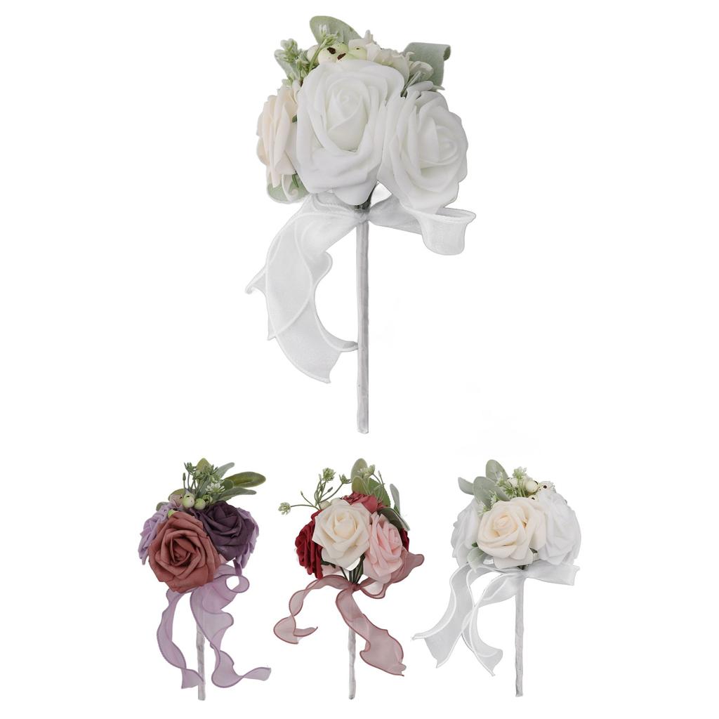 Romantic Rose Bridal Wedding Bouquet Artificial Silk Flowers Fake Flowers Bridesmaid Bouquet Home Pa