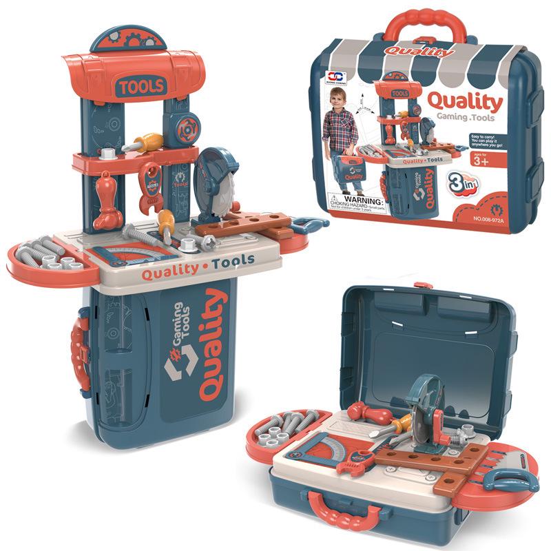 

Children s Suitcase Playset: Makeup, Vanity, Doctor Tools, and Kitchen Set