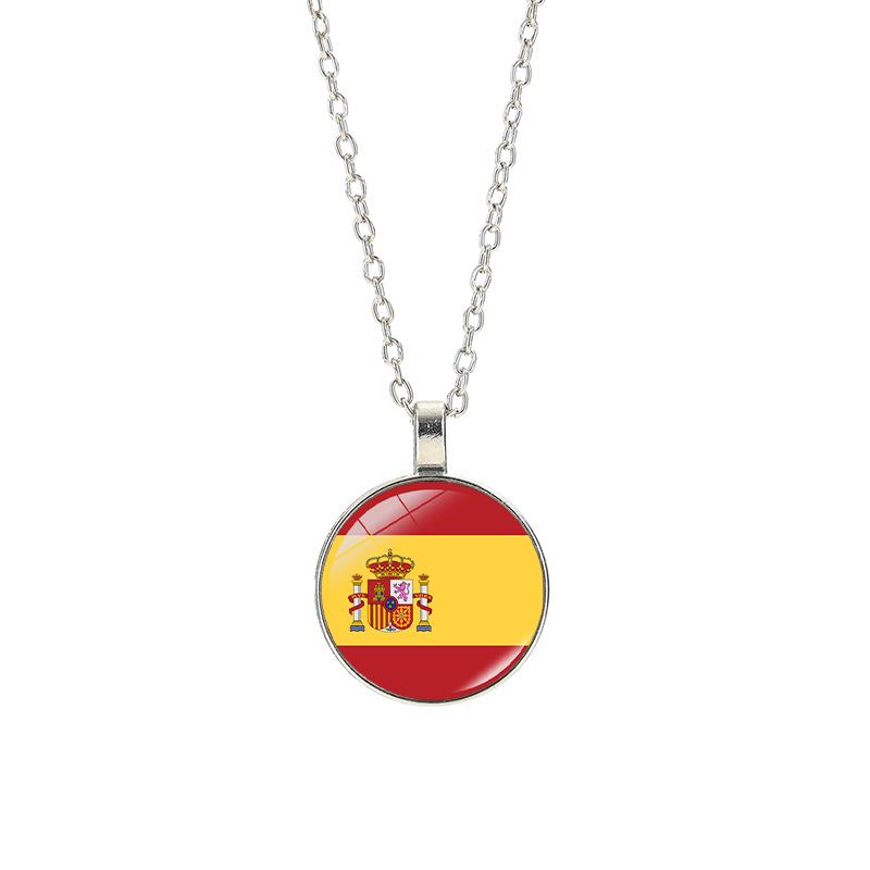 World Cup Top 32 National Flag Necklace - Football Pendant for Men & Women