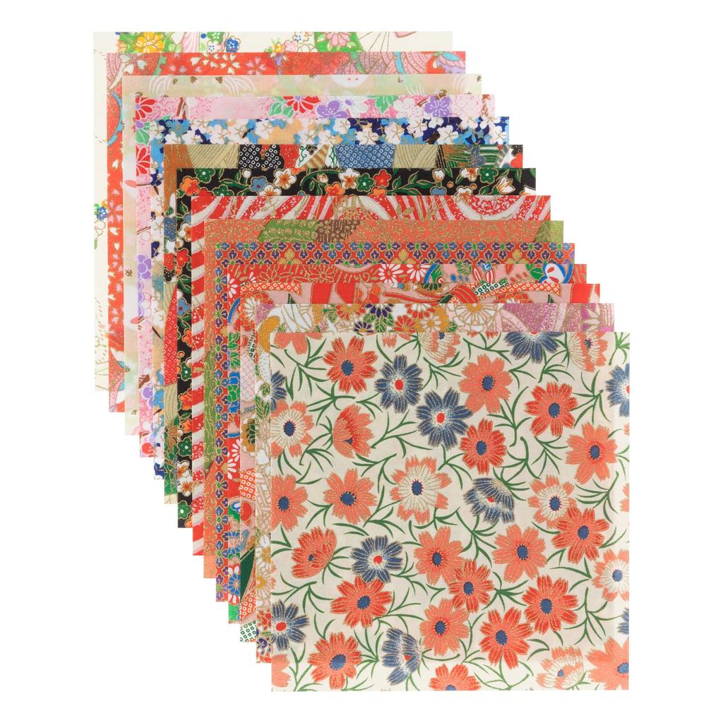 Kawasumi Washi Chiyogami Yuzen Washi 15 15 Set C Paper, 15x15cm, Patterns, Sheets,