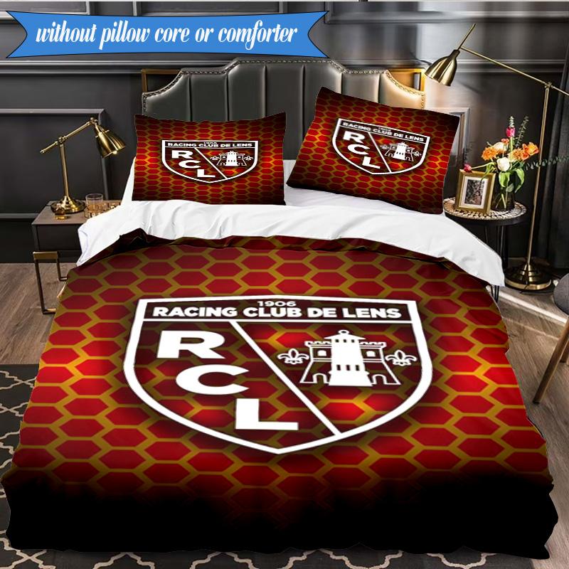 Racing Club De Lens Crest 3pcs Bedding,Including 1pc Duvet Cover And 2pcs Pillowcases Perfect for Christmas,Ideal for Bedroom, Dormitory