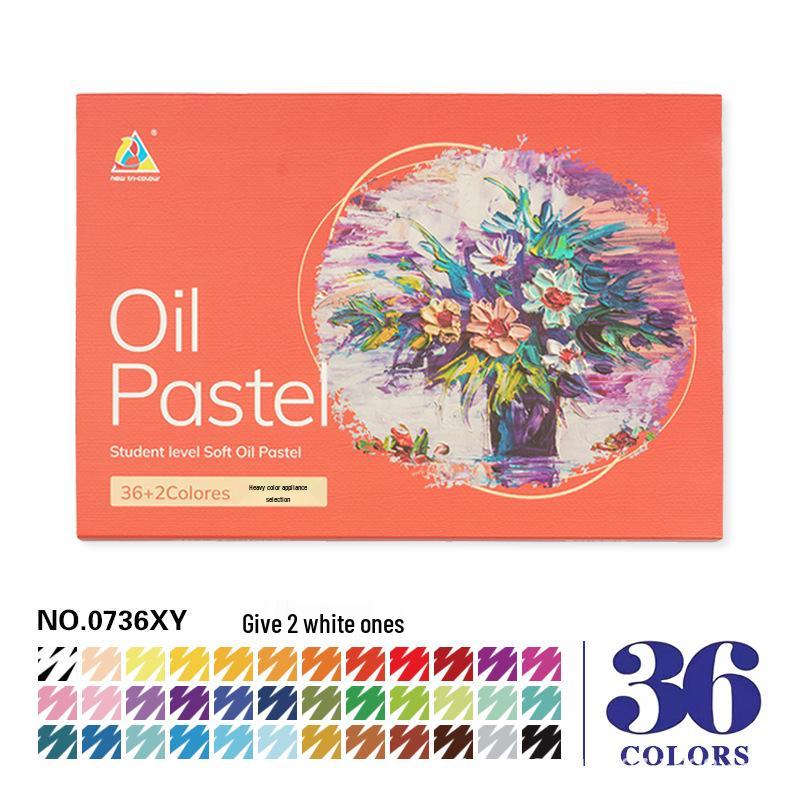 Professional Heavy Oil Pastels & Brushes: 12/24/36/48 Colors for Art & School Projects