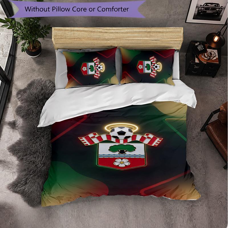 Southampton Football 3 Piece Bedding Set Soft Duvet Cover Set with Pillowcases Printed Bedroom Decor Set for Home