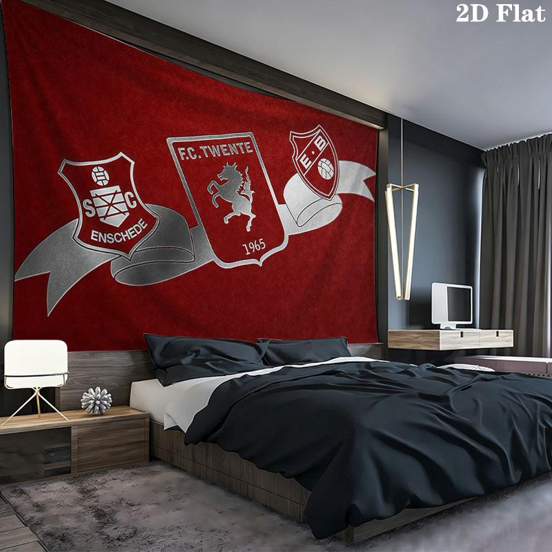 FC Twente Art Wall tapestry, aesthetic printed fabric blanket, suitable for bedroom, living room, and home decor.