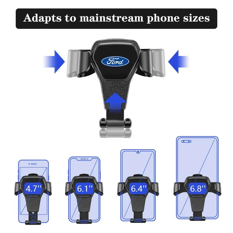 Gravity Car Phone Holder GPS Stand Tools Air Outlet Clip For Ford S MAX Ranger Focus Fiesta Mondeo Kuga Mustang Escort KA Ranger ASW1