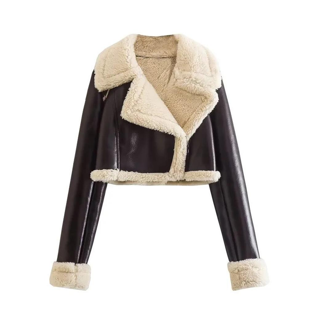 Womens Jackets Long Sleeve Fall Coats  Cropped Jacket  Winter Warm OuterwearWith Pocket