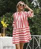 Women's Clothing Popular European Summer Striped Loose Five-quarter Sleeve Dress