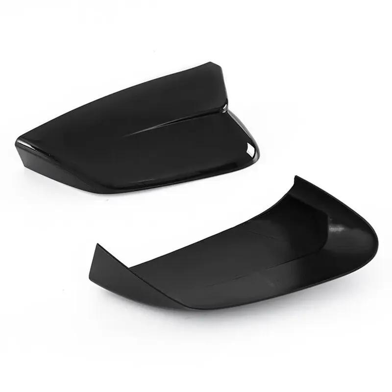 LHD For KIA EV6   Car Rearview Side Mirror Cover Wing Cap Sticker Exterior Door Rear View Case Trim Shell Carbon Fiber
