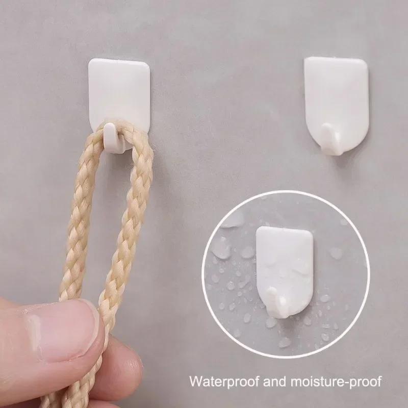 Mini Self Adhesive Hooks Kitchen Bathroom Storage Hook Non-marking Multi-Purpose Key Jewelry Hangers Home Storage Accessories