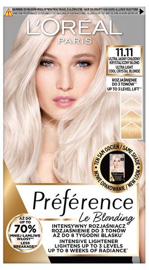 Loreal Preference Le Blonding Haarfarbe - 11.11 Venedig Sehr Sehr Helles Kaltes Kristallblond (2x60ml, 54ml)