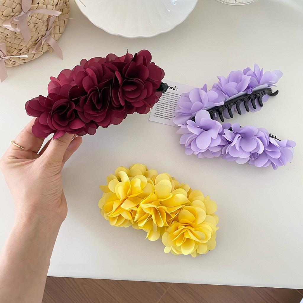 Sweet and Romantic Rose Hair Clip for Ladies Elegant Banan Clip Multiple Ways To Wear Daily Outfit Ponytail Convenient Hair Clip