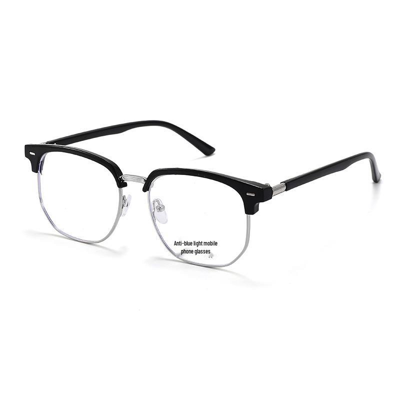 

Refined Scoundrel Men s Half-Rim Prescription Eyeglass Frames – Pique Handsome, Anti-Blue Light, Prescription-Ready. Transparent Gray Silver