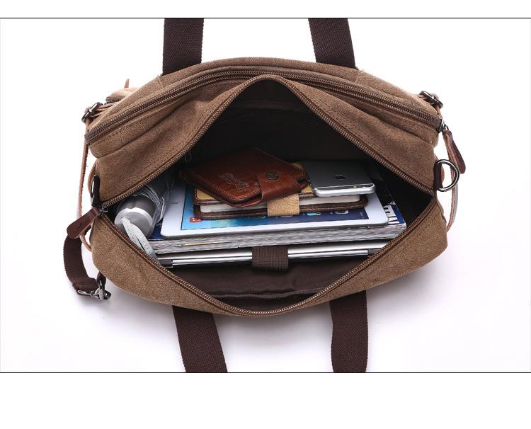 Cross-Border Canvas Laptop Backpack - Large Capacity Business Travel Bag