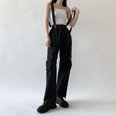 Black Cargo Pants Women Streetwear Gothic High Waist Loose Trousers Korean Fashion Sweatpants Overalls 2022 Jumpsuits Casual