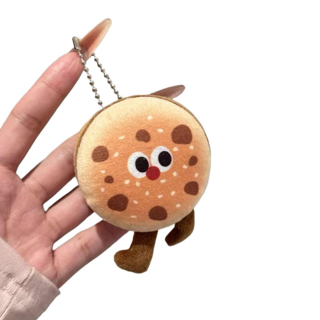 Adorable Bread Plush Burger Pendant Keychain for Backpacks & Bags