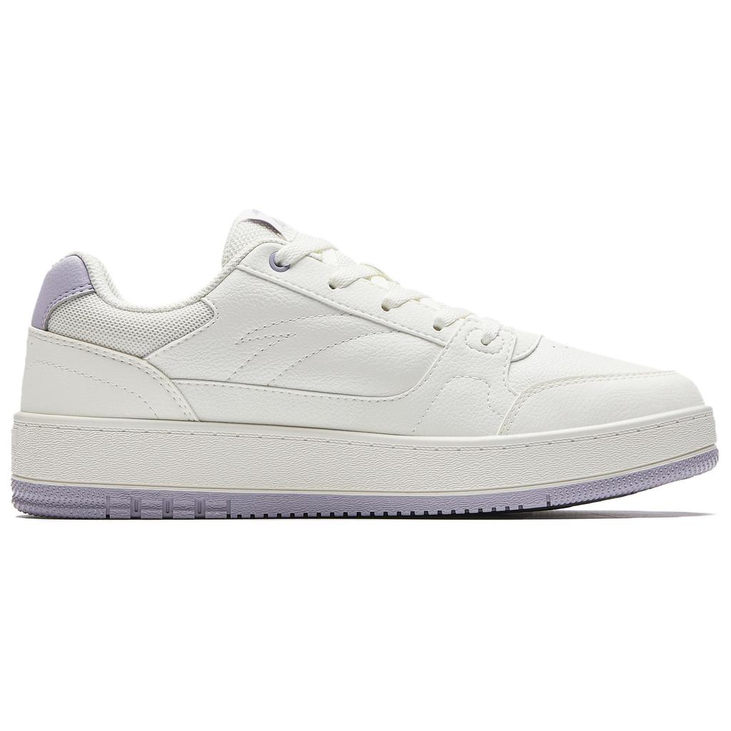 Anta Year 2 Simple Versatile Classic Comfortable Durable Lightweight Low-Top Skate Shoes Women sneaker White Purple 922548068-4