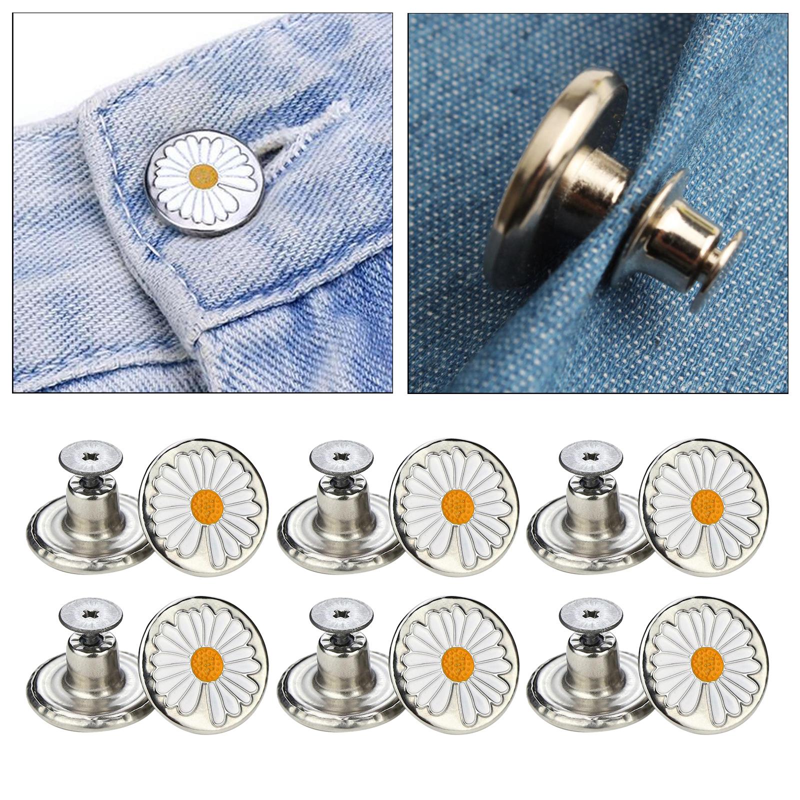 

12x 17mm Jeans Buttons Replacement Repair Studs w/Tool No Sewing Button