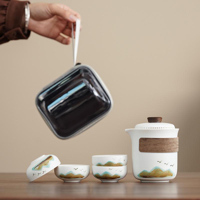New Chinese Retro Yanhe Aoyama Asuka Travel Outdoor Camping Tea Drinking Equipment Business Souvenir Enterprise