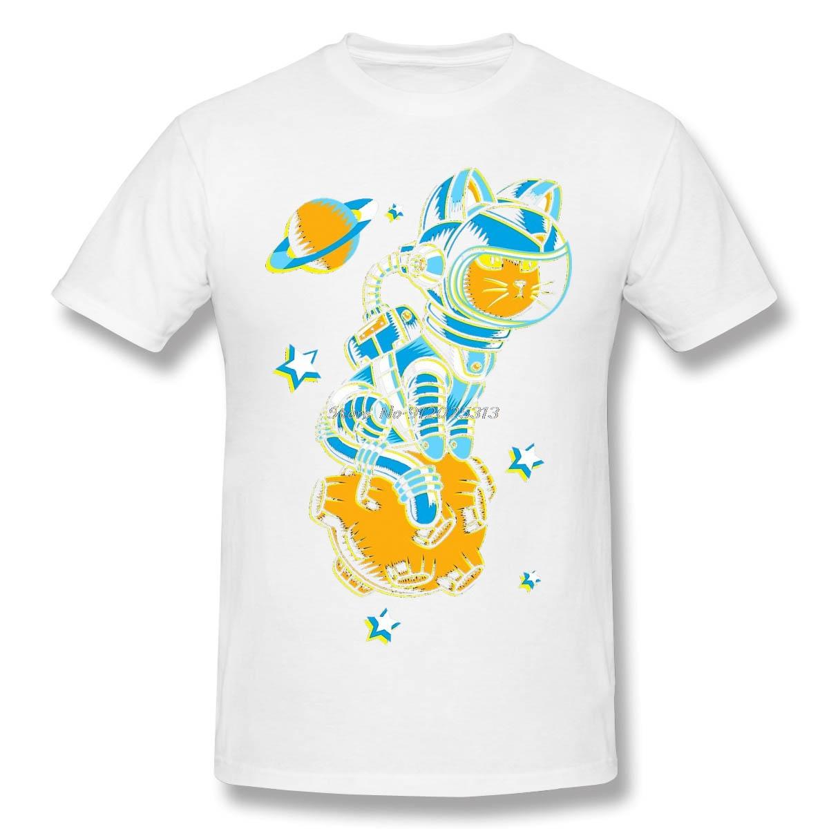 Space Travel Occupy Mars To The Moon TShirt Space Cat T Shirt ONeck Cotton Tshirt Oversized Unisex Tops Unisexs Clothing S