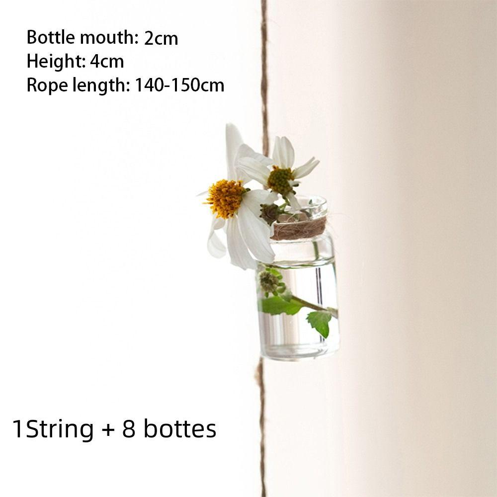 Nordic With 8 Mini Bottle Hydroponic Container Glass Vase Wind Chimes 1 Strings Hanging Vase