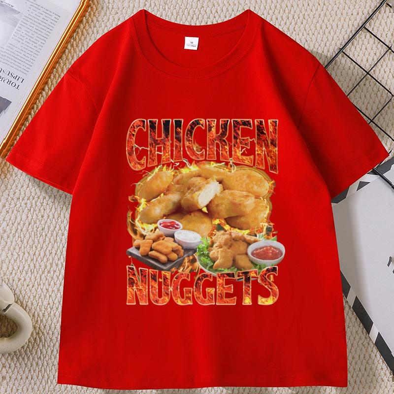 

Chicken Nuggets Vintage 90s Graphic Tshirt for Unisex Women Cotton Short Sleeve Round Neck Printed Tshirt Unisex Vintagel Unisex S