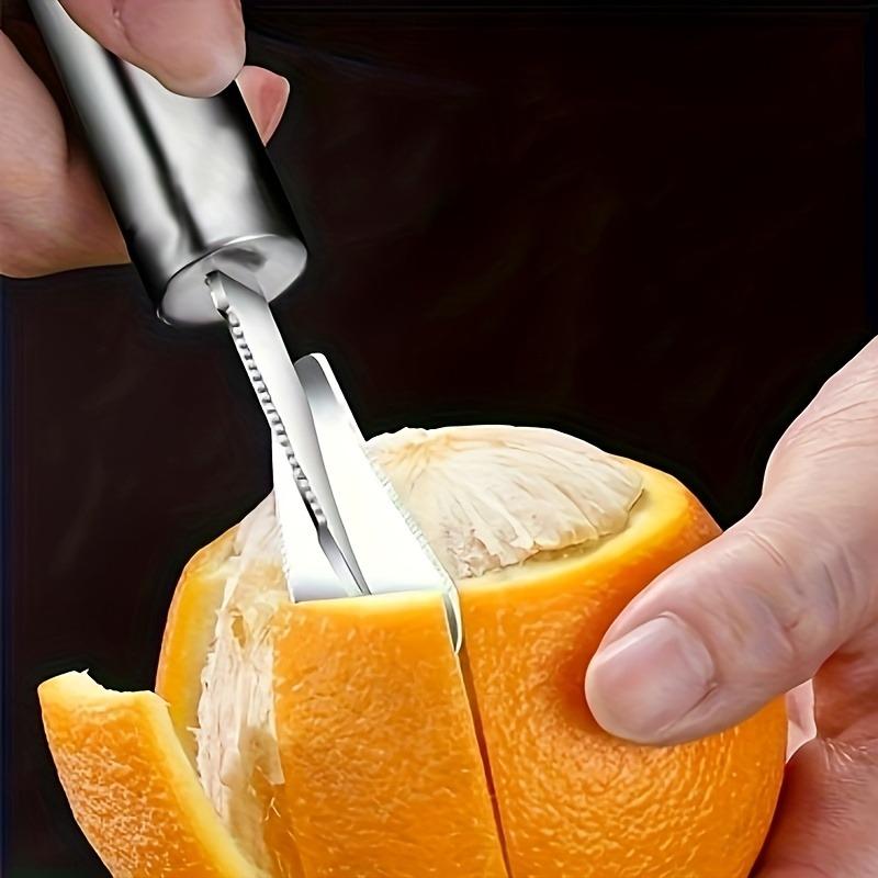 Stainless steel orange peel remover - citrus fruit peeling tool for kitchen use - peel and core remover set of 1/3 pieces 3
