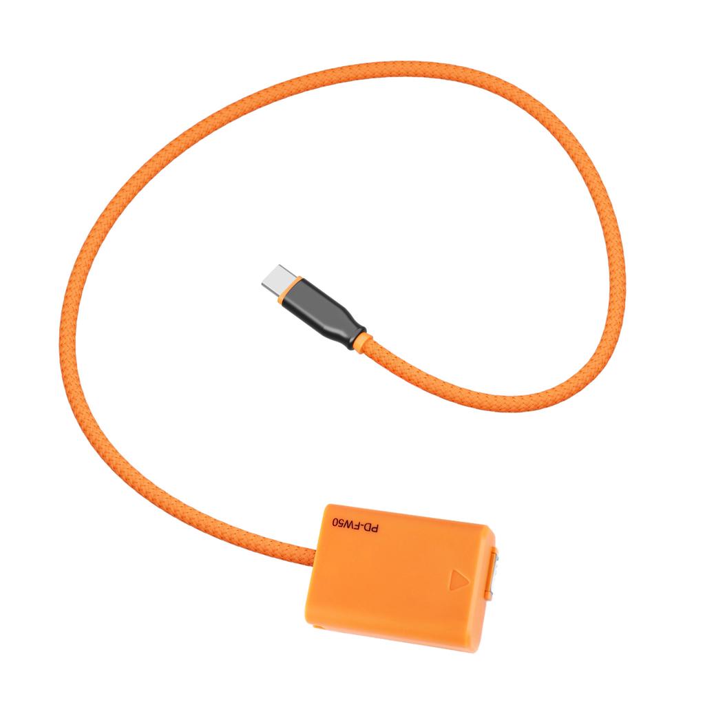 Dummy Battery with Type C PD Power Cable 60cm Long Replacement for A7 A7M2 A7R2 A7S2 A6000 A6300A6500 A5000 A5100