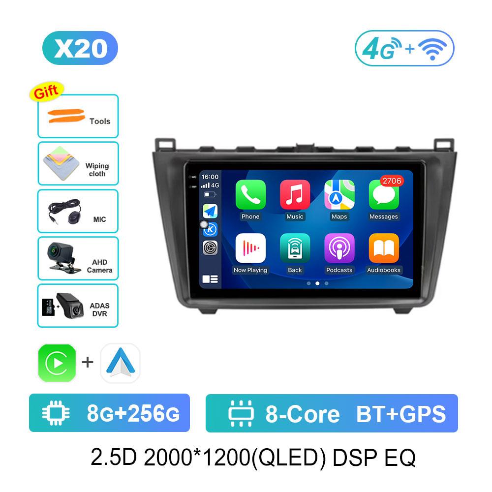 Touch Screen GPS Navigation for Mazda 6 II GH 2007 - 2012 Android 14 Car Video Multimedia Player WiFi BT DSP Stereo Auto Tools