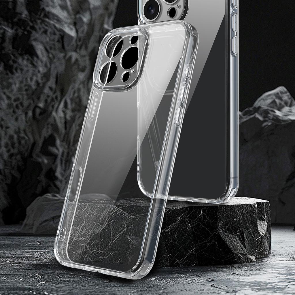 For iPhone 16 Pro Case TPU+Acrylic Phone Back Cover Anti Yellowing
