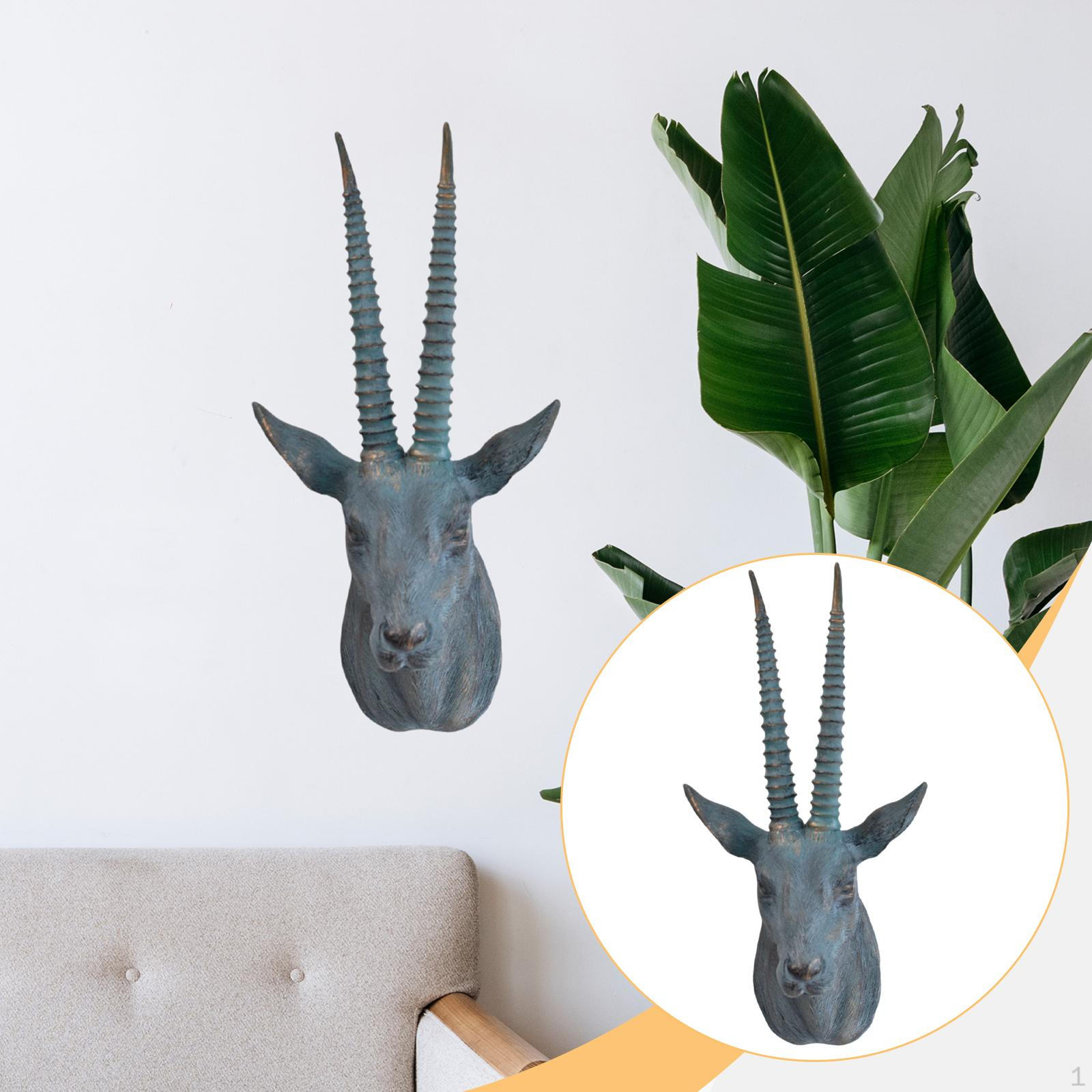 

Antelope Head Decorative Wall Statue Resin Animal Sculpture Figurine Artistic Ornament