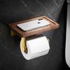 Holz Badezimmer Papierrollenhalter Gebürstetes Gold Toilettenpapierhalter Wandmontiert Papierhandtuchhalter Taschentuchbox Taschentuchdose