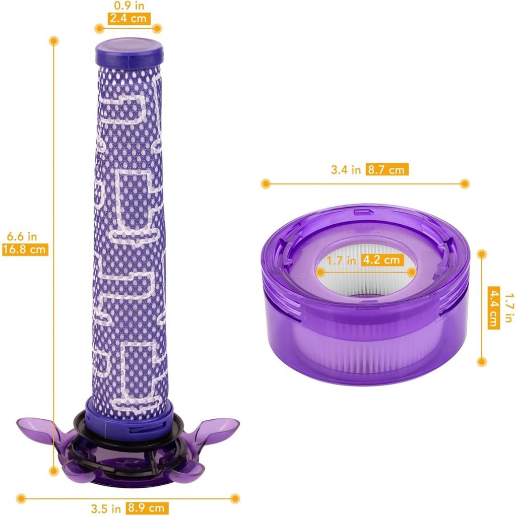 2Pack Upgraded V8 Star Pre-Filters and Post Filters for Dyson V8 Origin Animal Handheld Cordless Stick Vacuum Cleaner New Version SV10 SV25 Dyson Car