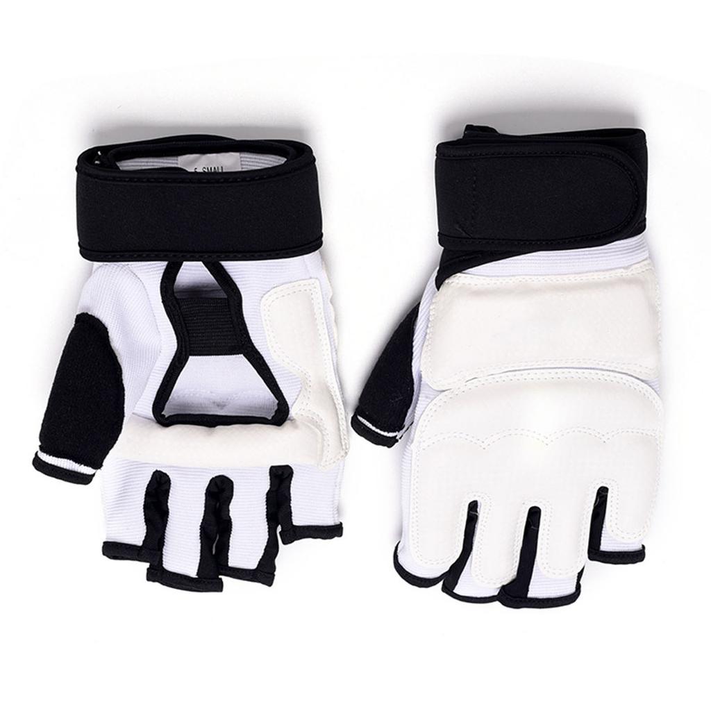 1 Pair Taekwondo Karate Gloves PU Leather Soft Foam Cotton Punch Bag Hand Protector for Sparring Kickboxing