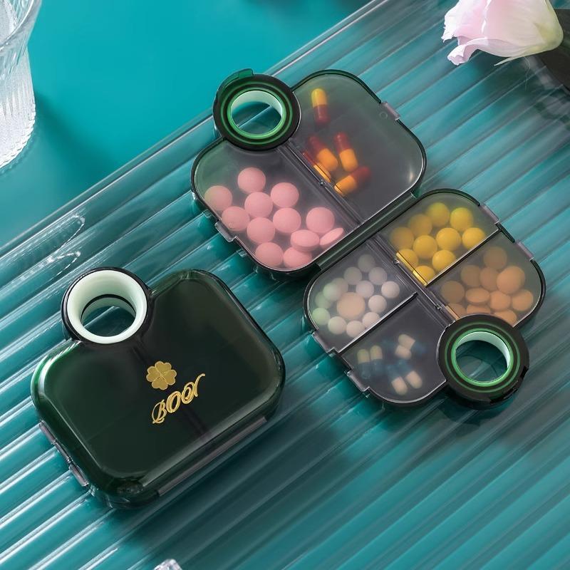 Portable Mini Medicine Box Sealed and Moisture-proof Eight-compartment Medicine Packaging and Storage Box