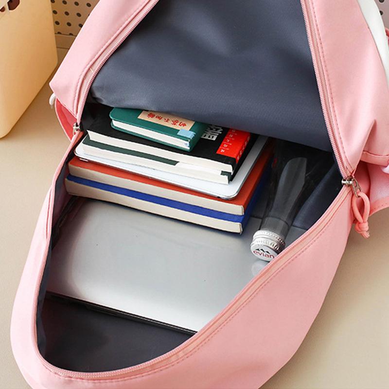 4-teilige Sets LABUBU Schulrucksack Niedlicher Cartoon Große Kapazität Schüler Klassentasche Junior High School Schüler Schultasche Rucksack mit hohem Wert CLE