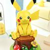 Non-Toxic Pokemon Pikachu Building Blocks Cartoon Model Bricks Educational Assembly Desktop Ornaments Diy Toys For Kids Holiday Gifts