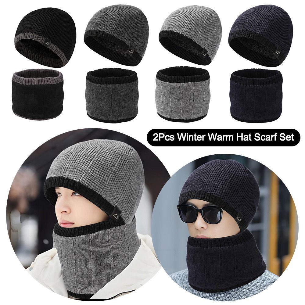 Neck Protection Skullcap Warm Men's Knitted Hat Fashion Beanies  Winter