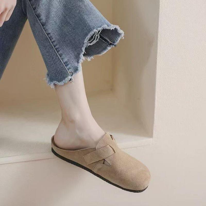 

Летние новые мягкие тапочки-полусапожки с закрытым носком, женские туфли-педали 40 хаки