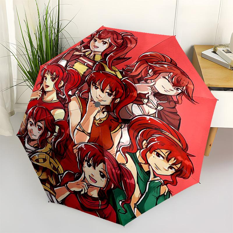 

1pc Outdoor Umbrella with Anime Character Print - Automatic Opening/Closing, Portable 3-Fold Design, 8-Rib Iron Frame - Perfect Gift for Fans, Tr
