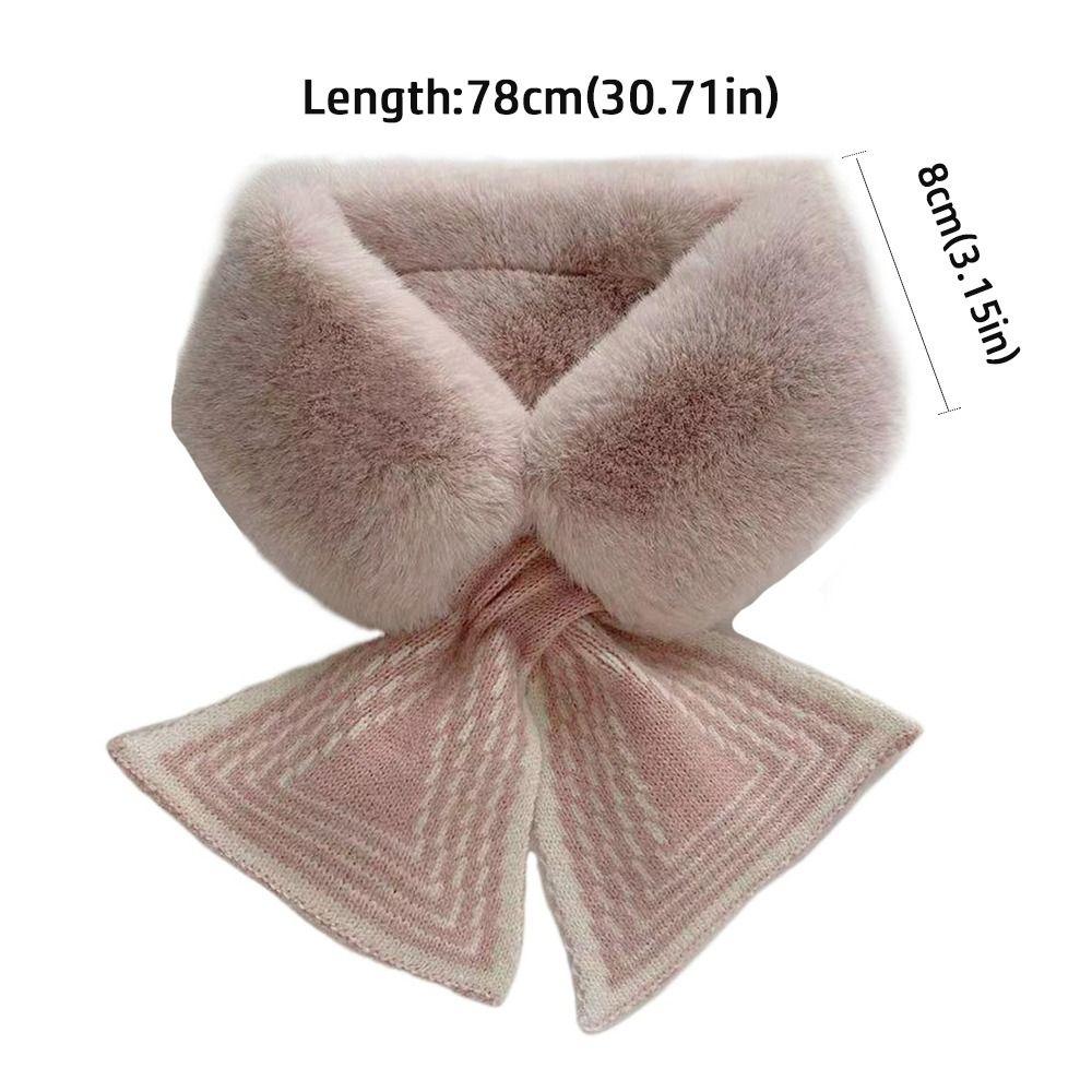 Solid Color Winter Neck Warmer Thicken Elegant Shawl Fashion Accessory Plush Scarf Cold Weather