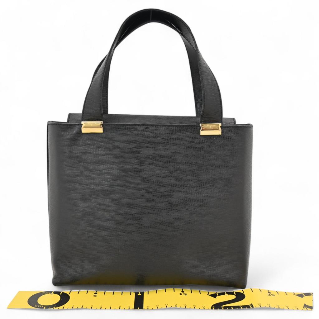 Authentische Ferragamo 2-Wege-Handtasche schwarzes Leder sf5608cc