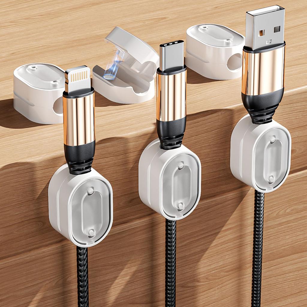 6pcs Cable Organizers Clip Adhesive Backed Designs for Easy Installation and Tangles Cord Managements Home or Office