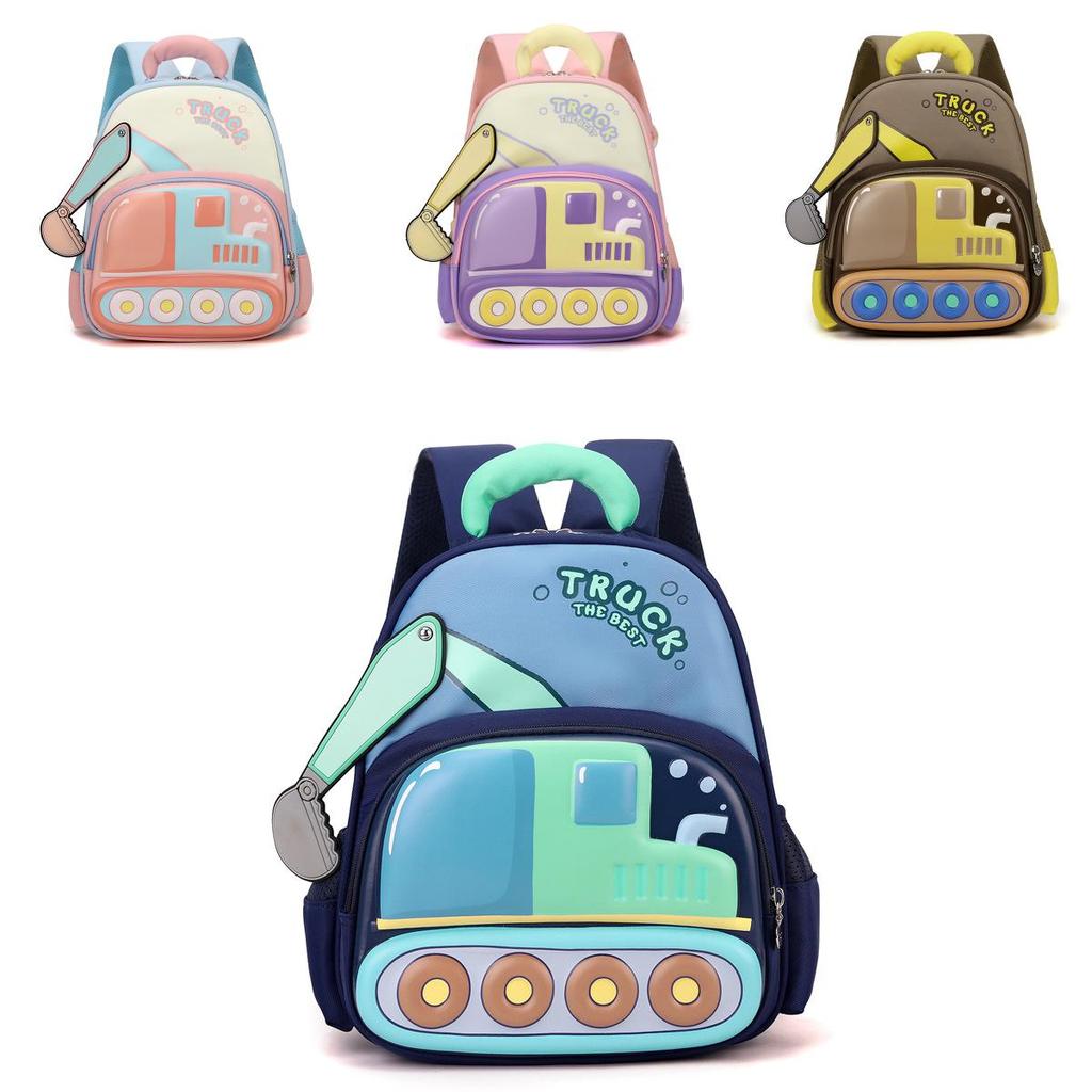 Kids School Backpack With Car Print For Toddlers And Preschoolers Made Of Durable Nylon