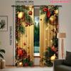 2 Pcs Christmas costume print curtains  suitable for bedroom  living room kitchen decoration  home decoration  window decoration