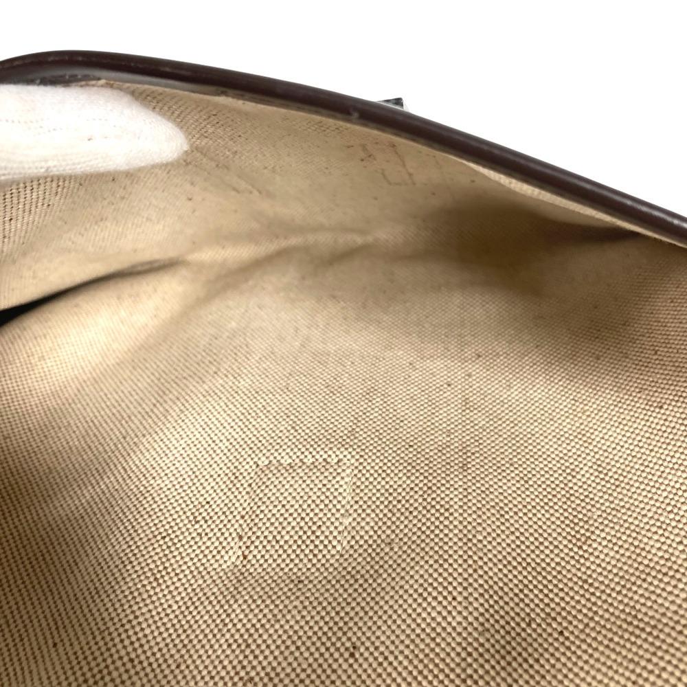 Hermes H Logo Vintage Jige PM Bag Document Bag Flap Clutch Bag Dark Brown