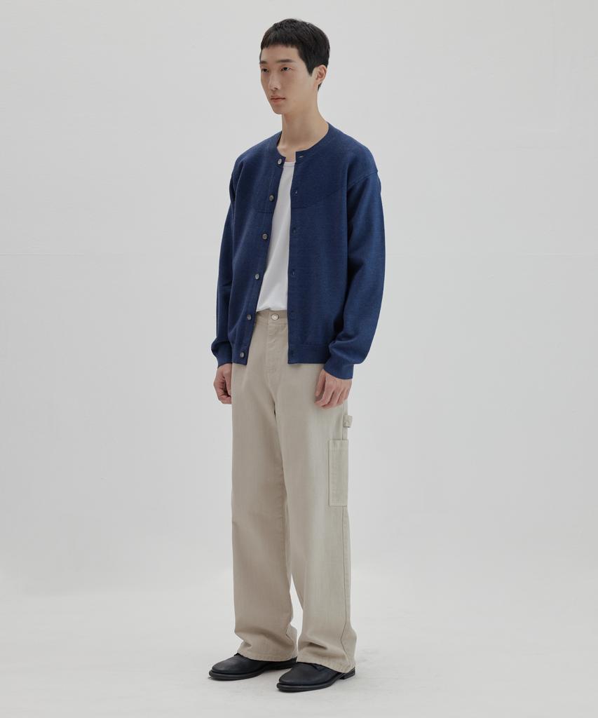 Nonblank Round Cardigan Knit_Indigo Blue