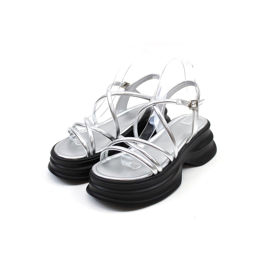 

Платформа Узкий ремешок на щиколотке Спортивные Спортивные LL [Vivian] Женские сандалии, Сандалии, Сандалии, V59001SM, Серебристый, (+25,5)